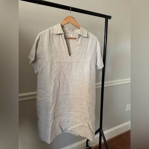 Madewell V-Neck 100% Linen Mini Dress